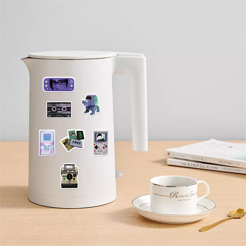 50Pcs Retro Old Things Sticker Tape Disc Player CRT TV Graffiti Stickers for DIY Luggage Laptop Skateboard Motorcycle Bicycle Stickers