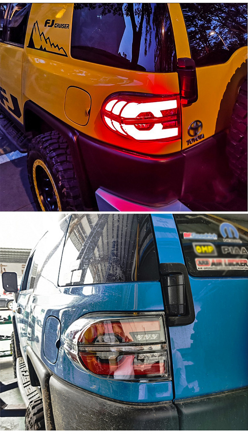 Car Rear Lamp Upgrade for Toyota FJ Cruiser LED Tail Light 20 07-20 20 Taillights LED Dynamic Turn Signal Brake Fog Lights