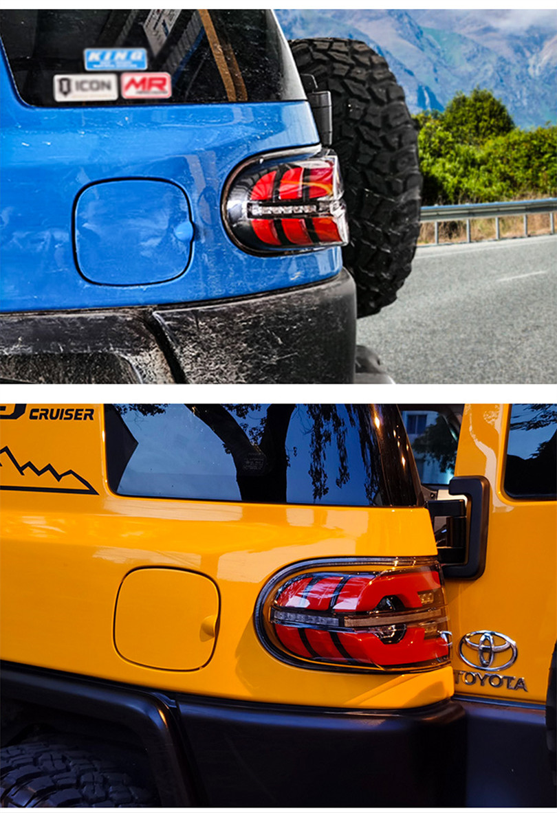 Car Rear Lamp Upgrade for Toyota FJ Cruiser LED Tail Light 20 07-20 20 Taillights LED Dynamic Turn Signal Brake Fog Lights
