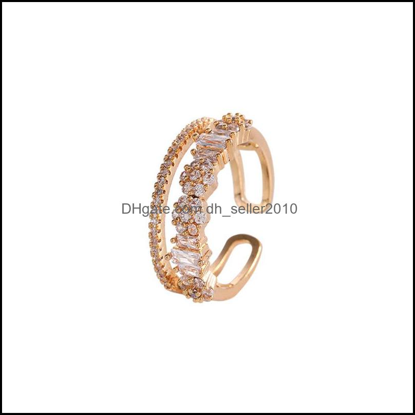 Couple Rings Eyer Simple Square Fl Zircon Promise Rings For Women High Quality Geometric Austrian Fashion Jewelry 1023 B3 Drop Deliver Dhnzh