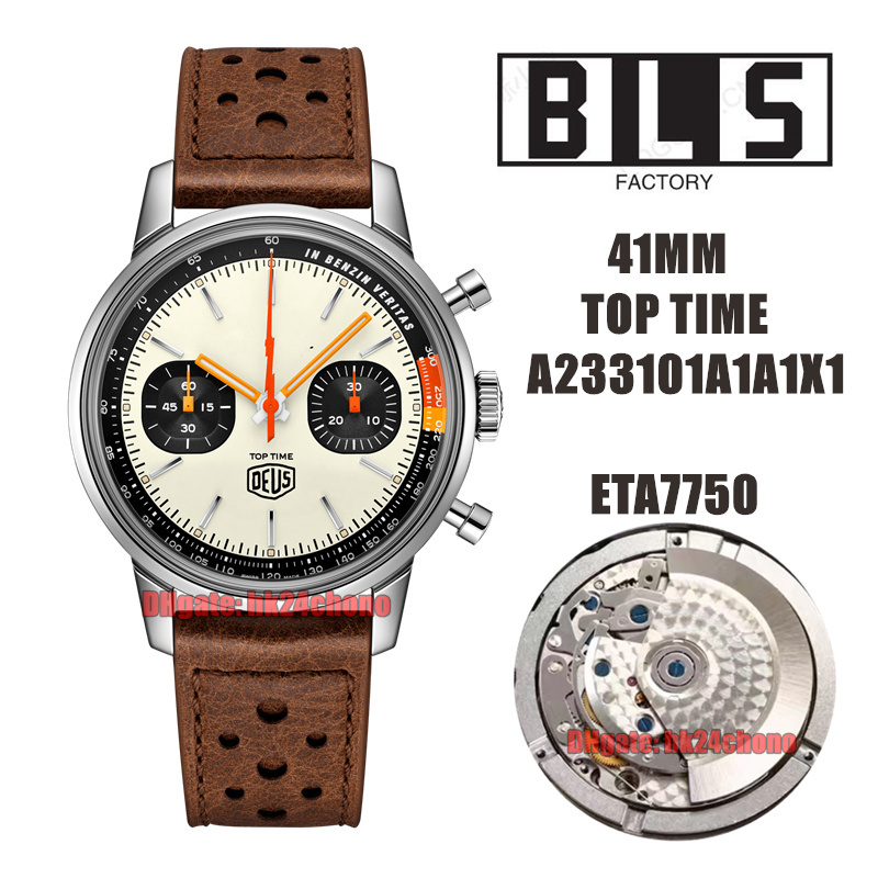 BLS Watches 41mm Top Time A233101A1A1X1 Stainless Steel ETA7750 Automatic Chronograph Mens Watch white Dial Leather Strap Gents Wristwatches, Vip
BLS Watches 41mm Top Time A233101A1A1X1 Stainless Steel ETA7750 Automatic Chronograph Mens Watch white Dial Leather Strap Gents Wristwatches, Vip