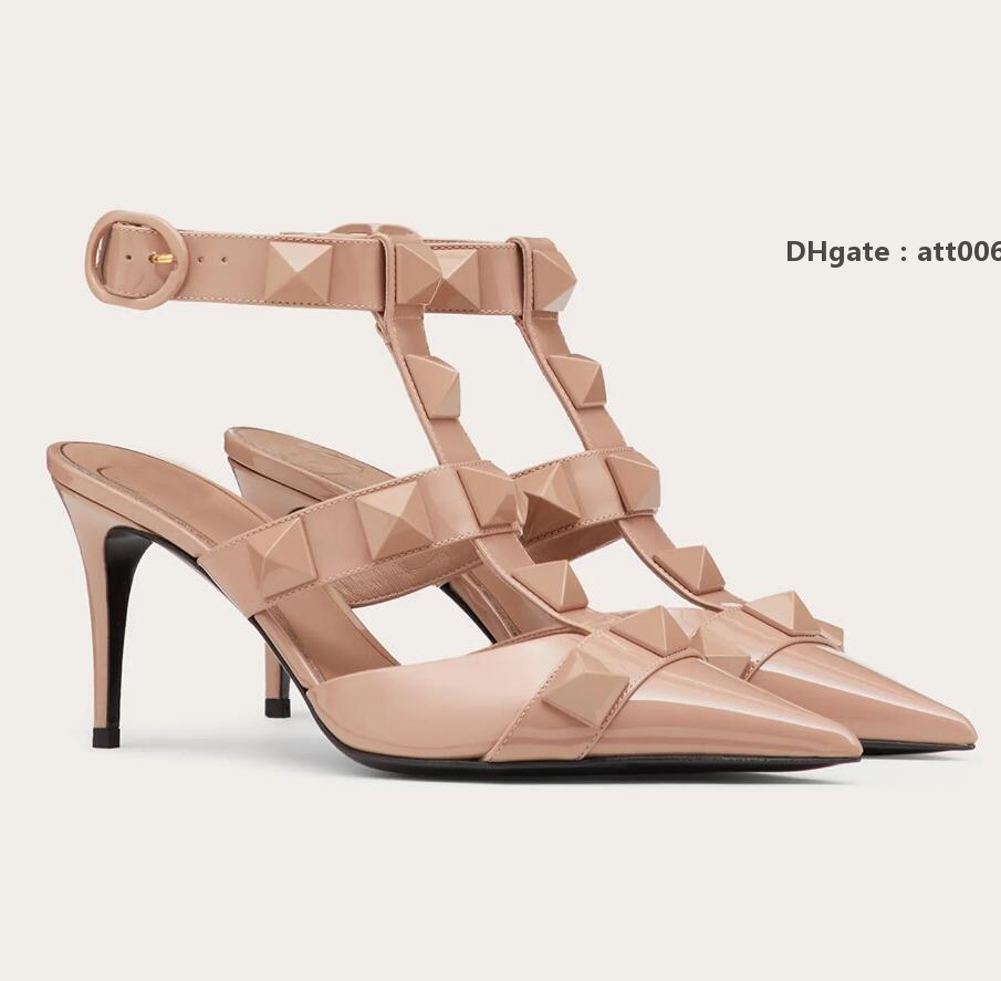 Shoes Summer Brands Roman Stud Sandal Black Nude Patent Leather Strappy Pointed Toe High Heels Maxi Studs Pumps Valentinoe''Valentinoity Jer
Shoes Summer Brands Roman Stud Sandal Black Nude Patent Leather Strappy Pointed Toe High Heels Maxi Studs Pumps Valentinoe''Valentinoity Jer