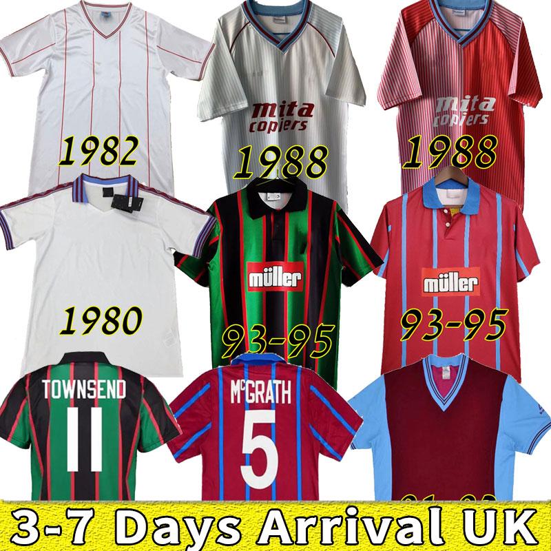 1988 1993 1995 Villa retro soccer jersey 88 89 93 94 95 Aston McGrath Houghton RICHARDSON SAUNDERS YORKE EHIOGU classic vintage football shirt 81 82 1980 home away