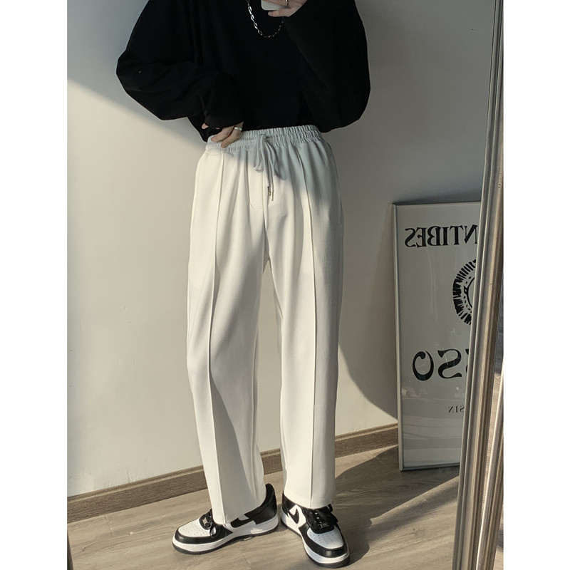 Men's Pants Autumn 5 Color Casual Fashion Drawstring Wide Leg Korean Loose Straight s Trousers M2XL 220922