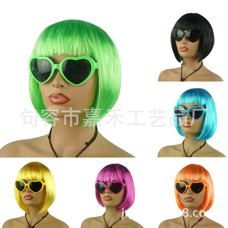 Colorful Bobo Wig Bob Short Straight Hair with Sunglasses Student Hair Makeup Ball Props Cross-Border E-Commerce Headgear, Purple wave hair sunglasses
Colorful Bobo Wig Bob Short Straight Hair with Sunglasses Student Hair Makeup Ball Props Cross-Border E-Commerce Headgear, Purple wave hair sunglasses