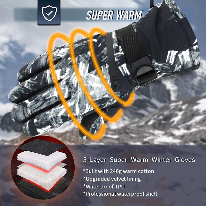 Ski Gloves Men Women Ultralight Waterproof Winter Warm Snowboard Motorcycle Riding Snow waterproof gloves 220922