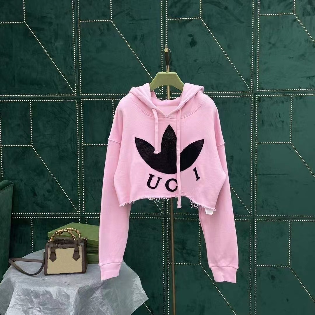Designer hoodie for women's long sleeve hooded short crop woman hoodie fashion alphabet print autumn hoodies