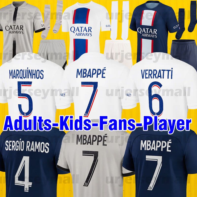 23 soccer jersey HAKIMI maillot de foot MBAPPE PSGS 2022 2023 football shirt men YOUTH kids new season white jersey tops shirts home fans player 23608 sets uniform, Away
23 soccer jersey HAKIMI maillot de foot MBAPPE PSGS 2022 2023 football shirt men YOUTH kids new season white jersey tops shirts home fans player 23608 sets uniform, Away
