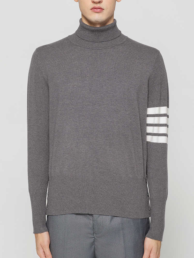 Tb Thom Sweaters Men Slim Fit Turtleneck Pullovers Clothing Solid Striped Pure Wool Spring and Autumn 4-bar Casual Coat, Black
Tb Thom Sweaters Men Slim Fit Turtleneck Pullovers Clothing Solid Striped Pure Wool Spring and Autumn 4-bar Casual Coat, Black