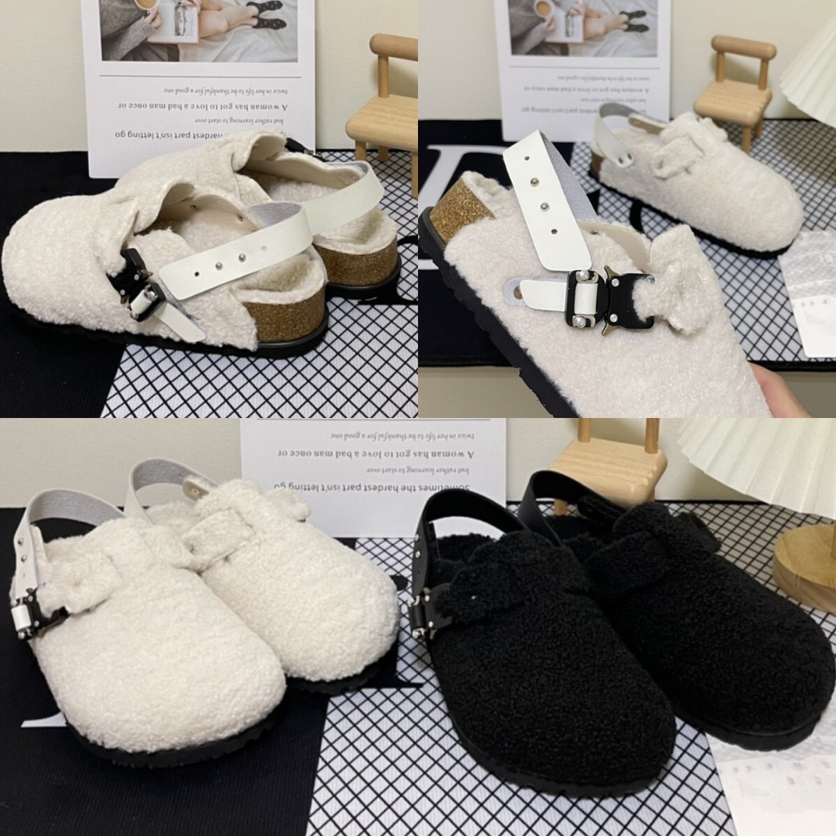 Shearling Boston Clogs Lamb Wool Fur Slipper Women Sandal cork flats Ankle Buckle Strap Slides Sneaker Men Winter Shoes Sherpa Paltform, Drb9222
Shearling Boston Clogs Lamb Wool Fur Slipper Women Sandal cork flats Ankle Buckle Strap Slides Sneaker Men Winter Shoes Sherpa Paltform, Drb9222