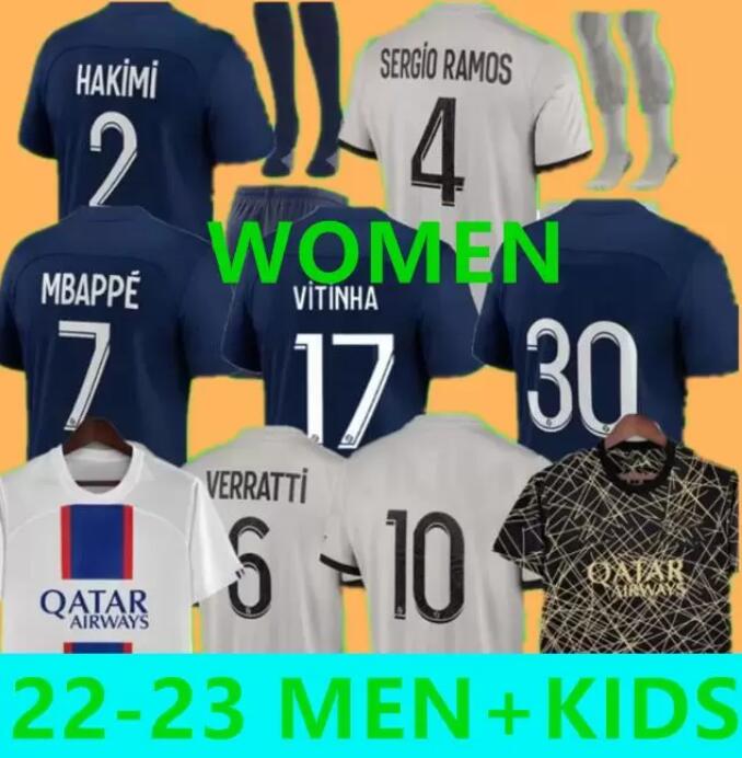 MBAPPE HAKIMI WOMEN #30 soccer jersey SERGIO RAMOS 21 22 23 Maillots de football 2022 2023 MARQUINHOS VERRATTI pSGS men kids kit sets uniform enfants, Away women
MBAPPE HAKIMI WOMEN #30 soccer jersey SERGIO RAMOS 21 22 23 Maillots de football 2022 2023 MARQUINHOS VERRATTI pSGS men kids kit sets uniform enfants, Away women