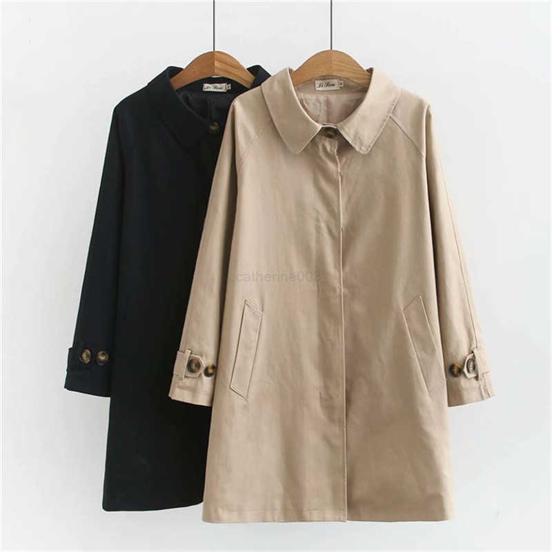 Women's Trench Coats 2022 4XL Women's Trench Coat Loose Outerwear Hide Button Windbreaker Female Casual Tops Solid Color Cotton Trench 3259 G220725, Khaki
Women's Trench Coats 2022 4XL Women's Trench Coat Loose Outerwear Hide Button Windbreaker Female Casual Tops Solid Color Cotton Trench 3259 G220725, Khaki