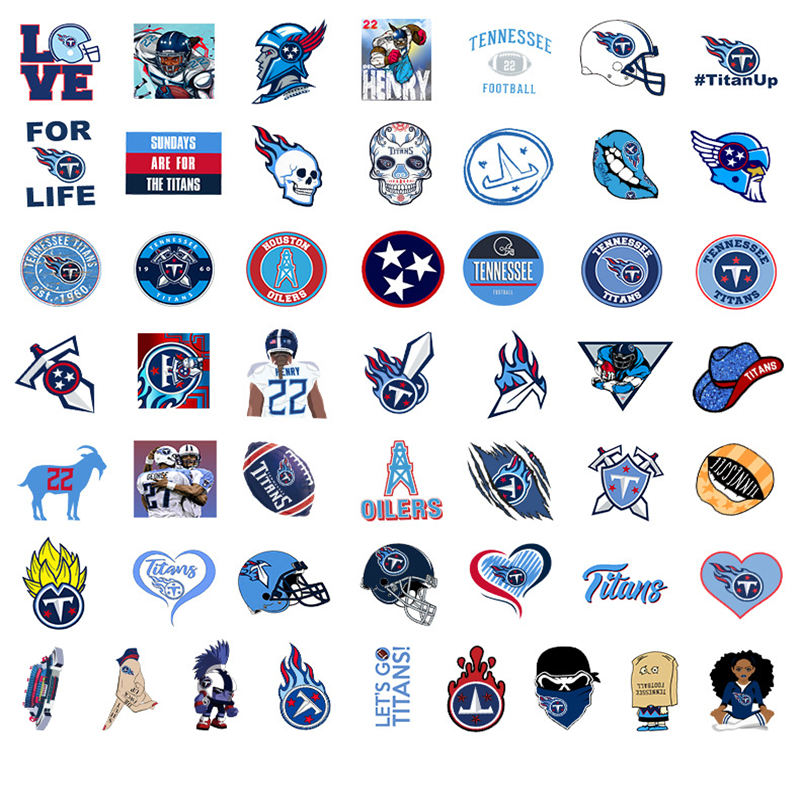 50Pcs rugby Sticker Titans Graffiti Stickers for DIY Luggage Laptop Skateboard Motorcycle Bicycle Stickers