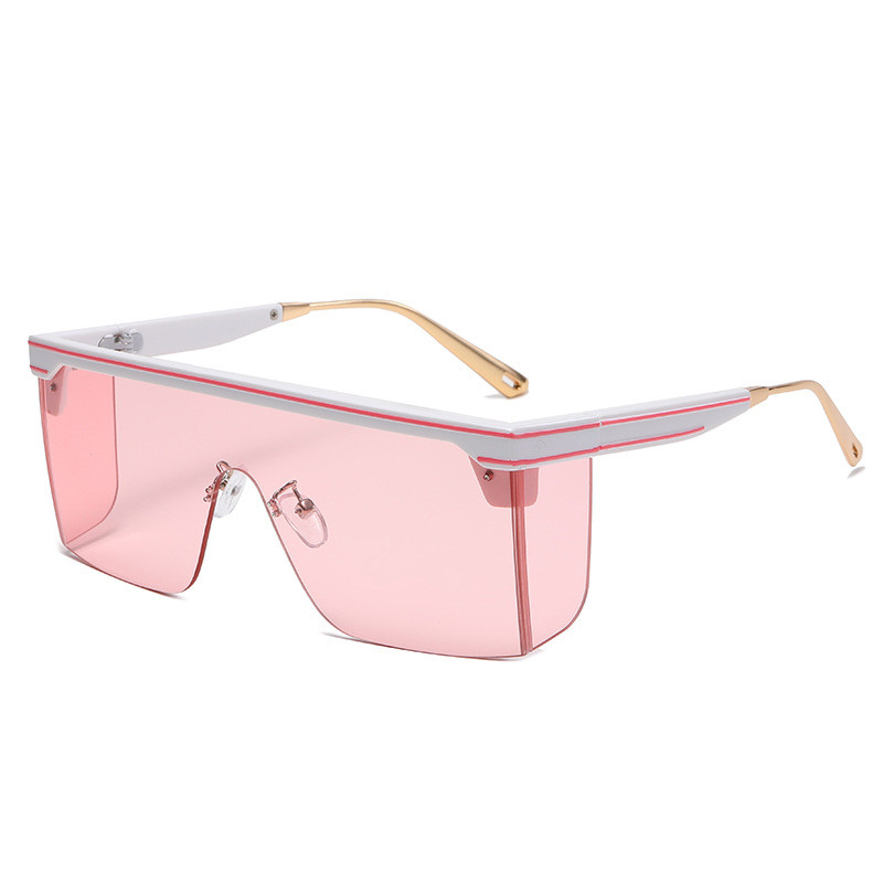 Sunglasses UV400 personalized letter shading fashion all-in-one piece wrapping cross-border clips travel sunscreen retro