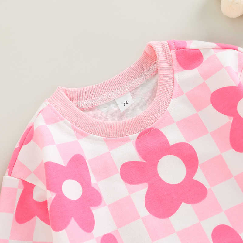Rompers Autumn Newborn Rompers Infant Cute Baby Clothes Floral Print Toddler Girl Jumpsuits Sweatshirt Romper Outfits J220922