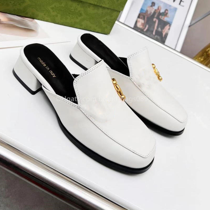 2022ss Womens Shoes Designer Luxury leather half slipper Four seasons of fashionable women's shoes, White
2022ss Womens Shoes Designer Luxury leather half slipper Four seasons of fashionable women's shoes, White