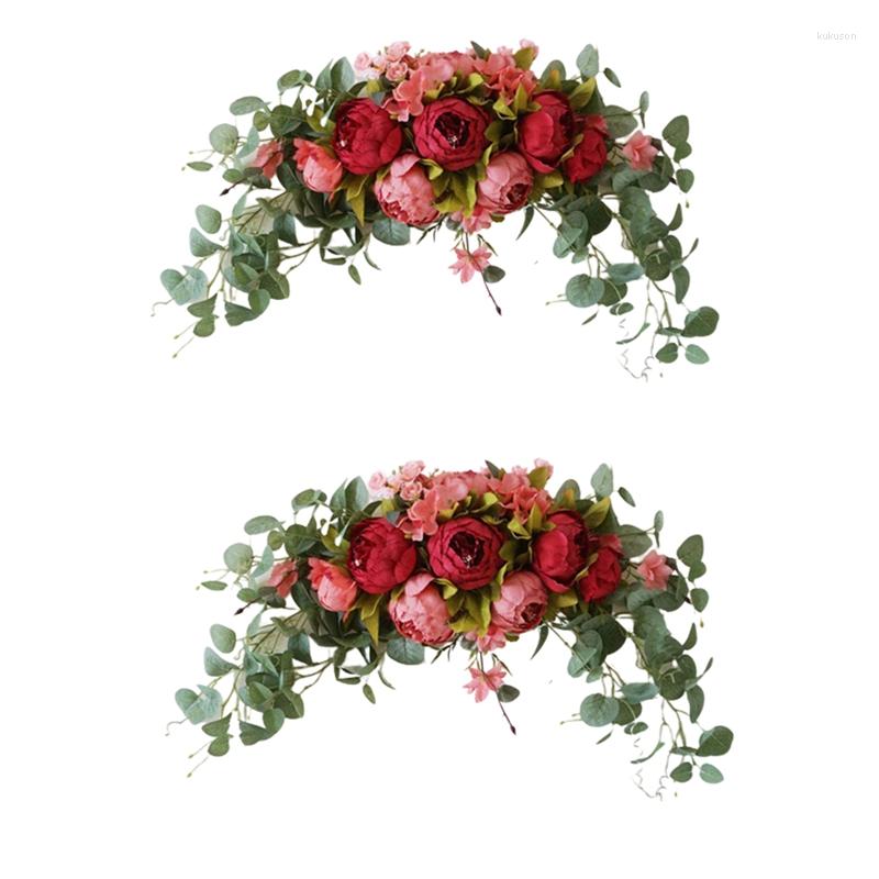 Decorative Flowers 2Pcs 30 Inch Wedding Artificial Peony With Green Leaves Handmade Backdrop Table Runner Centerpiece Garland, Redgreen
Decorative Flowers 2Pcs 30 Inch Wedding Artificial Peony With Green Leaves Handmade Backdrop Table Runner Centerpiece Garland, Redgreen