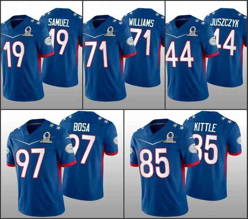 Football Jerseys Jersey San Francisco''49ers''Men #97 Nick Bosa 85 George Kittle 19 Deebo Samuel 44 Juszczyk''NFL''Women Youth Custom Royal Game NFC Pro Bowl
Football Jerseys Jersey San Francisco''49ers''Men #97 Nick Bosa 85 George Kittle 19 Deebo Samuel 44 Juszczyk''NFL''Women Youth Custom Royal Game NFC Pro Bowl