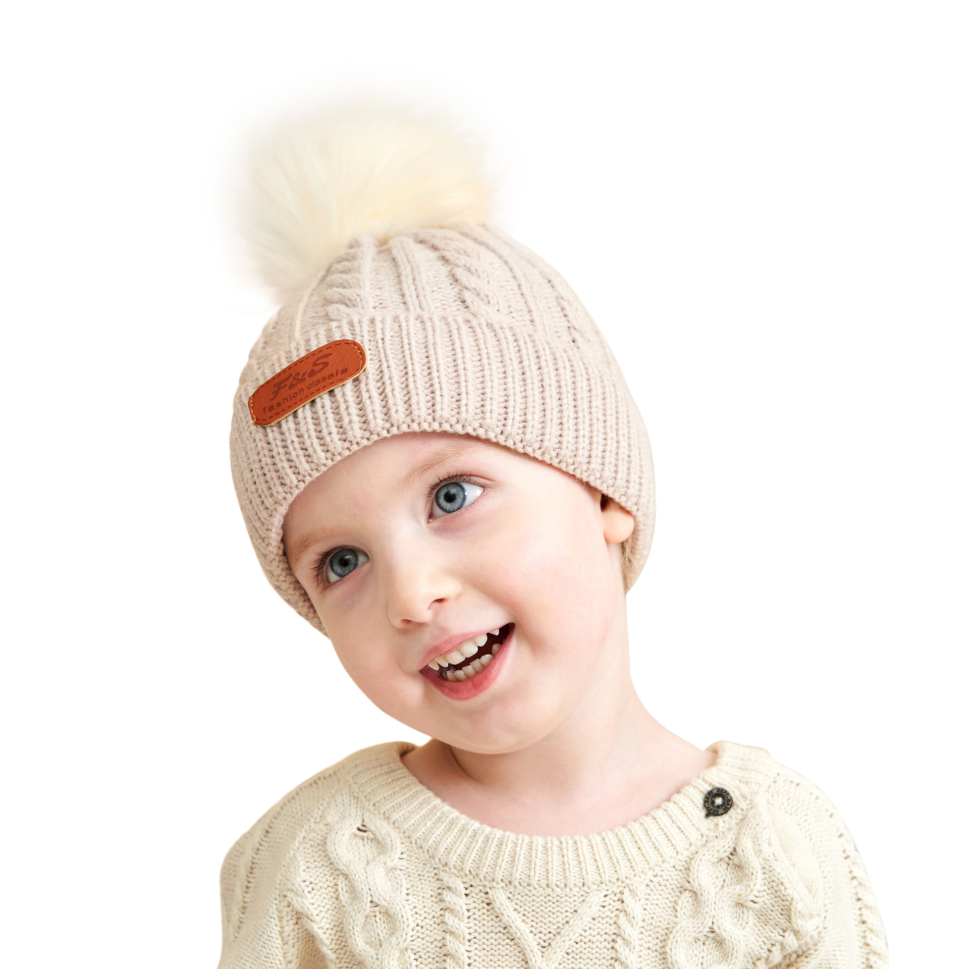 Winter Baby Knit Hat Beanies Unisex Children Wool Knitting Crochet Cap Head Warm Pompom Caps Outdoor Ski Hats M4203