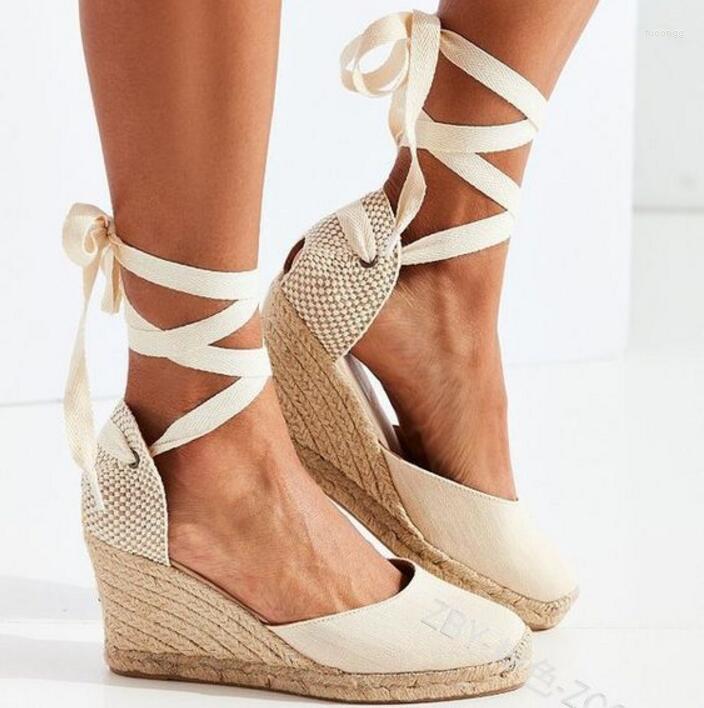 Sandals 2022 High Heels Women Espadrilles Wedge Ankle Strap Summer Canvas Platform Wedges Fashion Lace Up, Beige
Sandals 2022 High Heels Women Espadrilles Wedge Ankle Strap Summer Canvas Platform Wedges Fashion Lace Up, Beige
