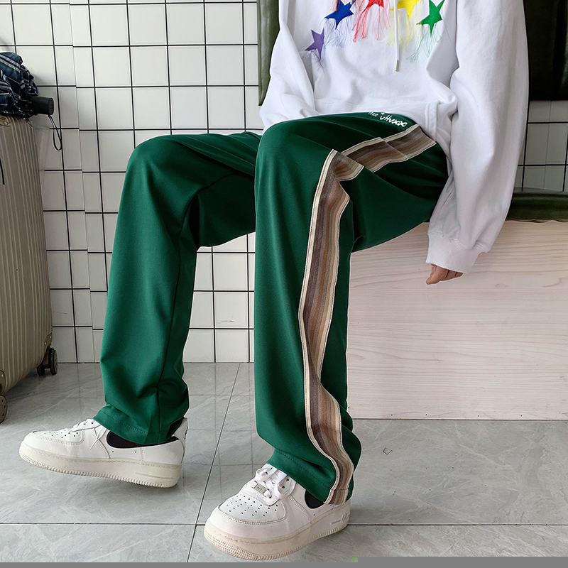 Men's Pants Men's High Street Fashion Casual tracksuit Men's Basic Side stripe wide leg breathable tracksuit Tracksuit 220922