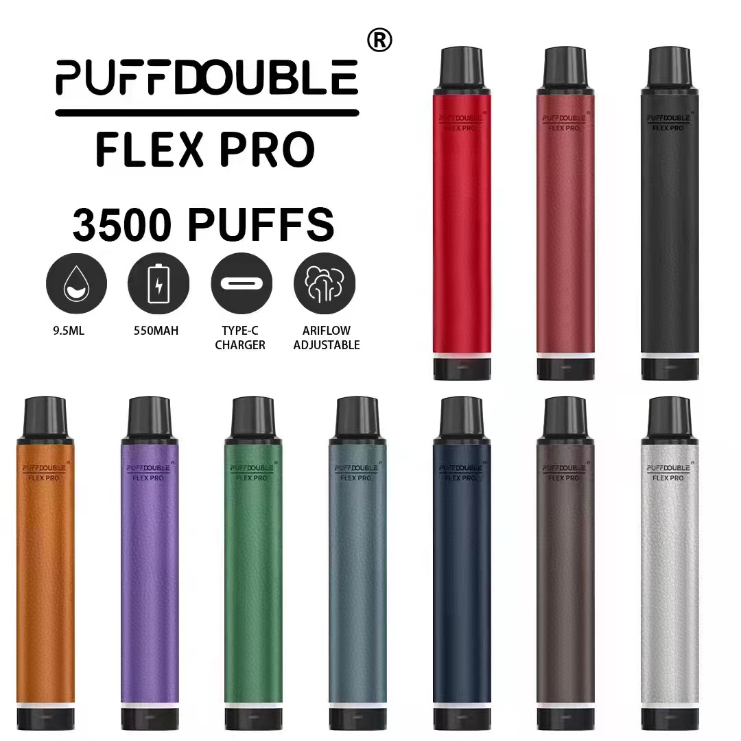Real Disposable Vapes Puff Double Flex Pro 3500 Puffs E Cigarette Device Electronic Cigarettes Airflow Adjustable Rechargeable Battery 9.5ml Vape Pen 2800 2% 5% VS 1600
Real Disposable Vapes Puff Double Flex Pro 3500 Puffs E Cigarette Device Electronic Cigarettes Airflow Adjustable Rechargeable Battery 9.5ml Vape Pen 2800 2% 5% VS 1600