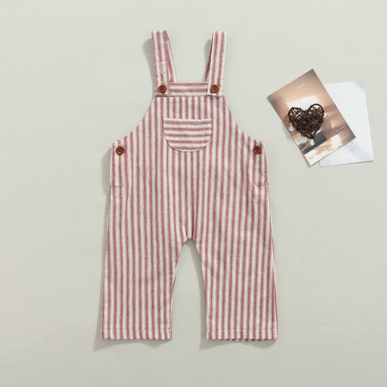 Rompers New Newborn Baby Romper Jumpsuit Stripe Sleeveless Boys Girls Baby Button Casual Jarretel Romper Kid Overall J220922