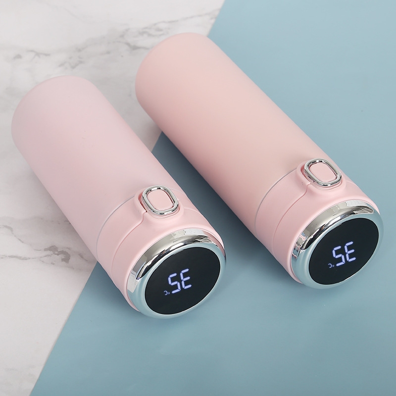 Smart Kids Stainless Steel Pea Thermos Tumbler Water Bottle Temperature Display Bounce Lid Vacuum Flask Coffee Cup Sublimation Bla2673542