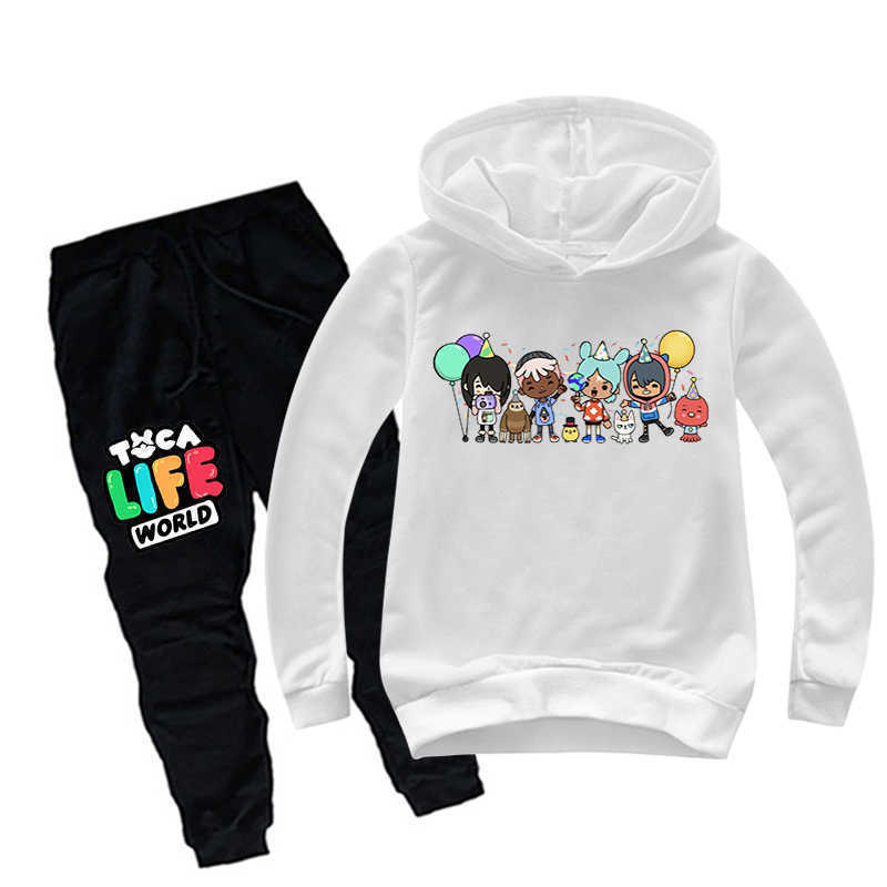 Clothing Sets Toca Life World Kids Boys Clothing Sets Game Toca Boca Life World Long Sleeve O-Neck Harajuku Hoodies Tops Pants children Suit T220919