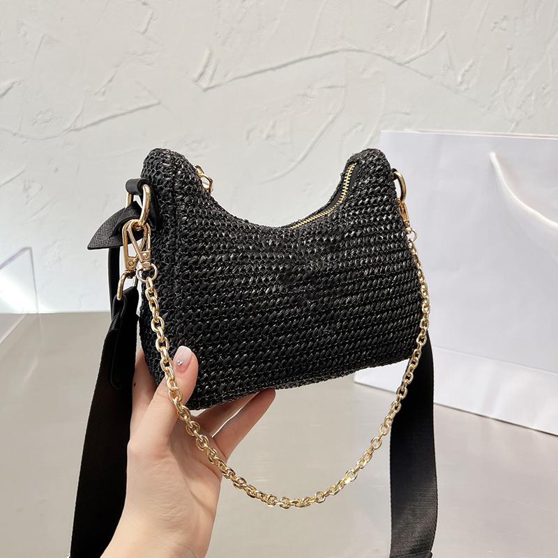 New raffia shopping bag handbag women's large capacity summer beach bag weaving foreign style Korean high-quality texture casual popular shoulder fashionable, Box single shot can not be sent