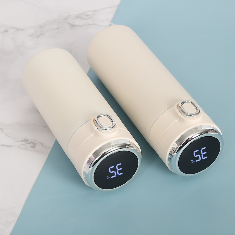 Smart Kids Stainless Steel Pea Thermos Tumbler Water Bottle Temperature Display Bounce Lid Vacuum Flask Coffee Cup Sublimation Bla2673542