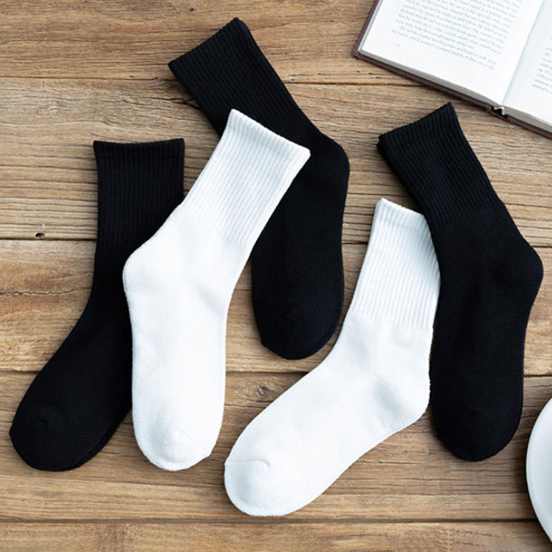 Men's Socks 5Pairslot Thicken Cotton Solid Terry Long Women Black White Warm Thick Male Sport Casual Calcetines 220923