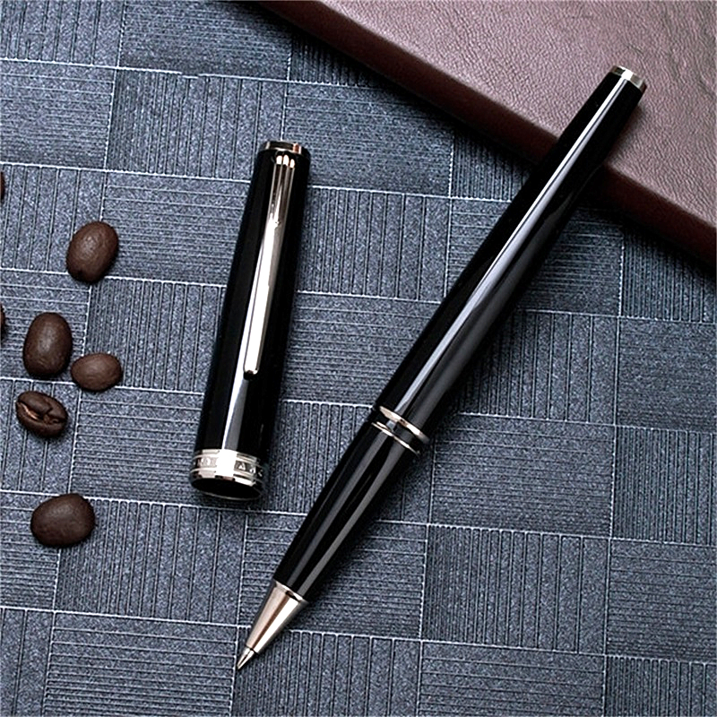 Promotion black ballpoint pen school office stationery luxurs gel Roller ball pens