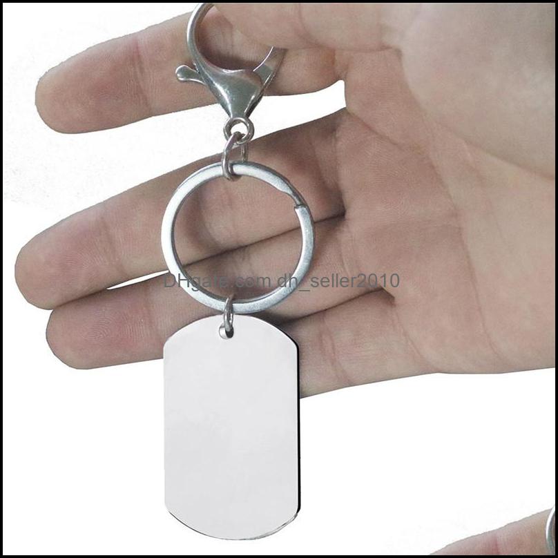 Charms 50X28Mm Stainless Steel Blank Dog Tag Engraving Charms Custom Personalized Pendant For Necklace Keychain Diy Making Jewelry Dr Dhvfq