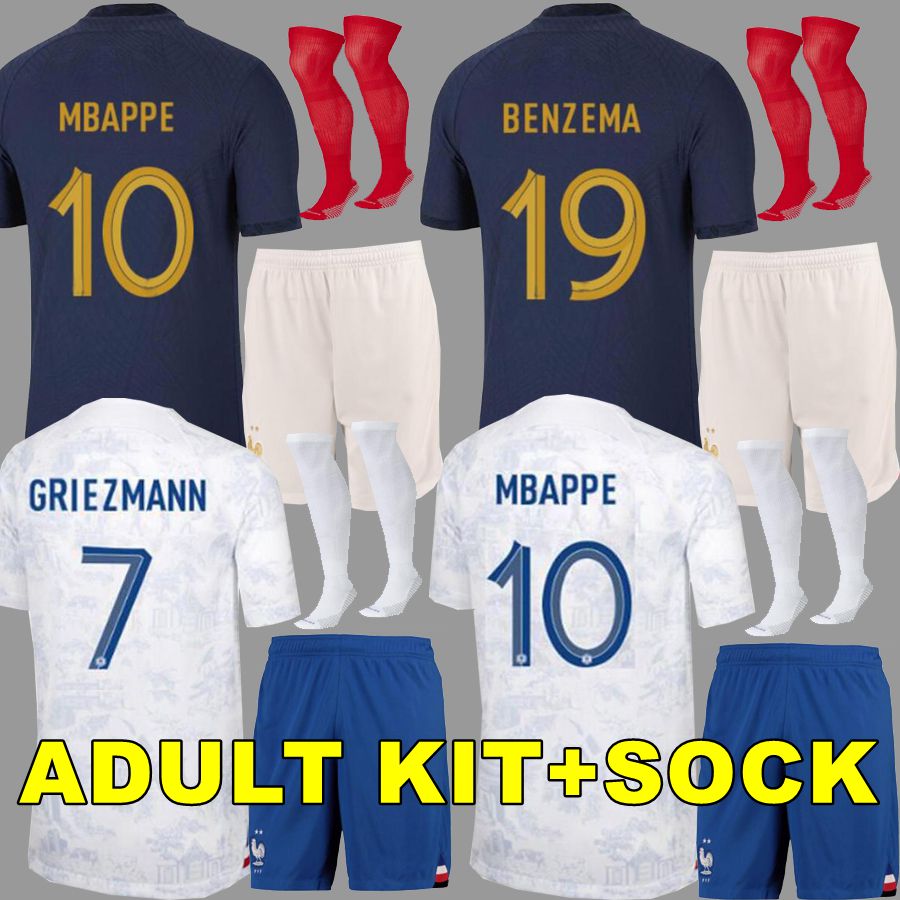 Maillots de football 2022 Soccer Jersey French BENZEMA Football shirts MBAPPE GRIEZMANN POGBA kante maillot foot kit top shirt MEN sets, 01/03 home
Maillots de football 2022 Soccer Jersey French BENZEMA Football shirts MBAPPE GRIEZMANN POGBA kante maillot foot kit top shirt MEN sets, 01/03 home
