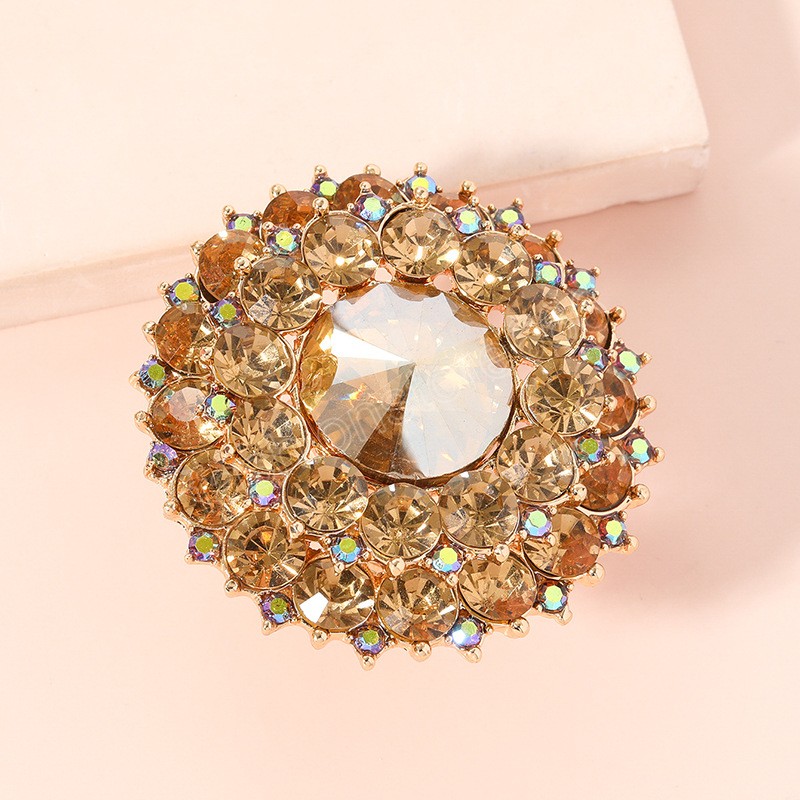 Boho Black Crystal Stone Ring Big Round Rings For Women Vintage Female Wedding Party Jewelry Birthday Gift