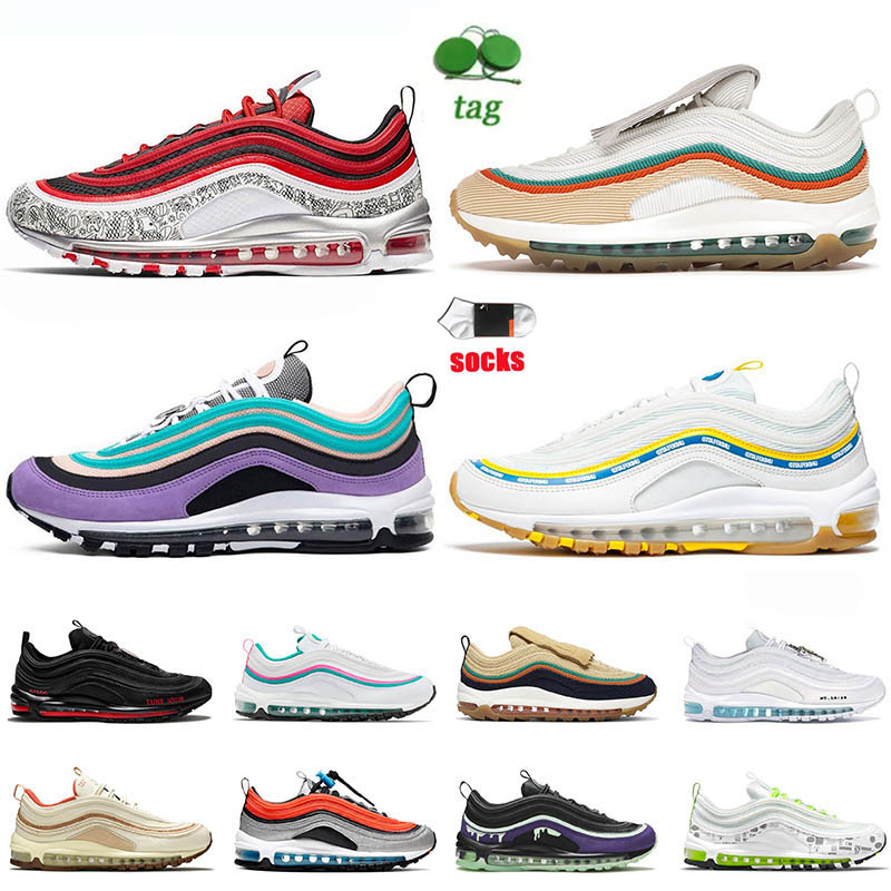 Original Men Women OG97 97s Running Shoes With Socks Have a nice day Silver Bullet MSCHF Lil Nas X Satan Jesus Sean Wotherspoon Slime Cork Designer Sneakers Sports, C22 white black 40-45
Original Men Women OG97 97s Running Shoes With Socks Have a nice day Silver Bullet MSCHF Lil Nas X Satan Jesus Sean Wotherspoon Slime Cork Designer Sneakers Sports, C22 white black 40-45