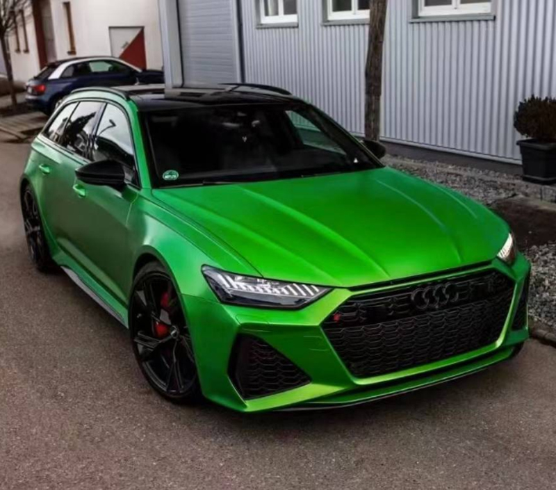 Premium Pearl Matte Metallic Kermit Green Vinyl Wrap Film Car Wrapping Foil with Air Channel Release Self Adhesive Decal