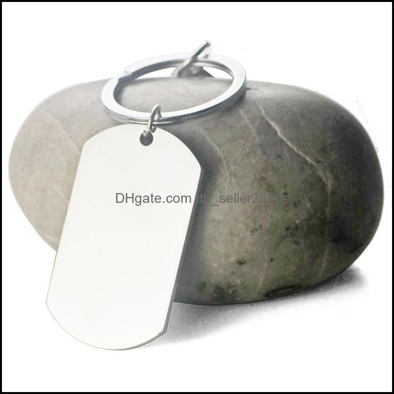 Charms 50X28Mm Stainless Steel Blank Dog Tag Engraving Charms Custom Personalized Pendant For Necklace Keychain Diy Making Jewelry Dr Dhvfq