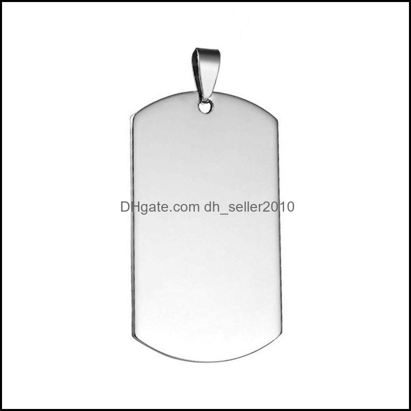 Charms 50X28Mm Stainless Steel Blank Dog Tag Engraving Charms Custom Personalized Pendant For Necklace Keychain Diy Making Jewelry Dr Dhvfq