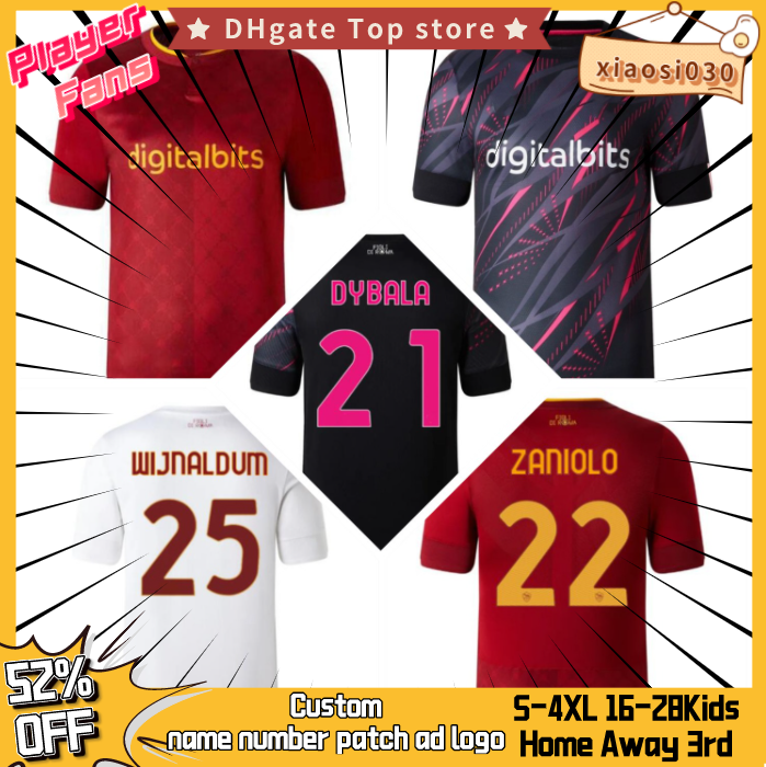 22 23 roma soccer jerseys DYBALA belotti CELIK Pellegrini Abraham 2022 2023 Wijnaldum Zaniolo MANCINI KUMBULLA fans men kids kit football shirts EL SHAARAWY Uniform, 2022 black special edition men
22 23 roma soccer jerseys DYBALA belotti CELIK Pellegrini Abraham 2022 2023 Wijnaldum Zaniolo MANCINI KUMBULLA fans men kids kit football shirts EL SHAARAWY Uniform, 2022 black special edition men