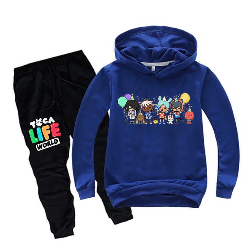 Clothing Sets Toca Life World Kids Boys Clothing Sets Game Toca Boca Life World Long Sleeve O-Neck Harajuku Hoodies Tops Pants children Suit T220919