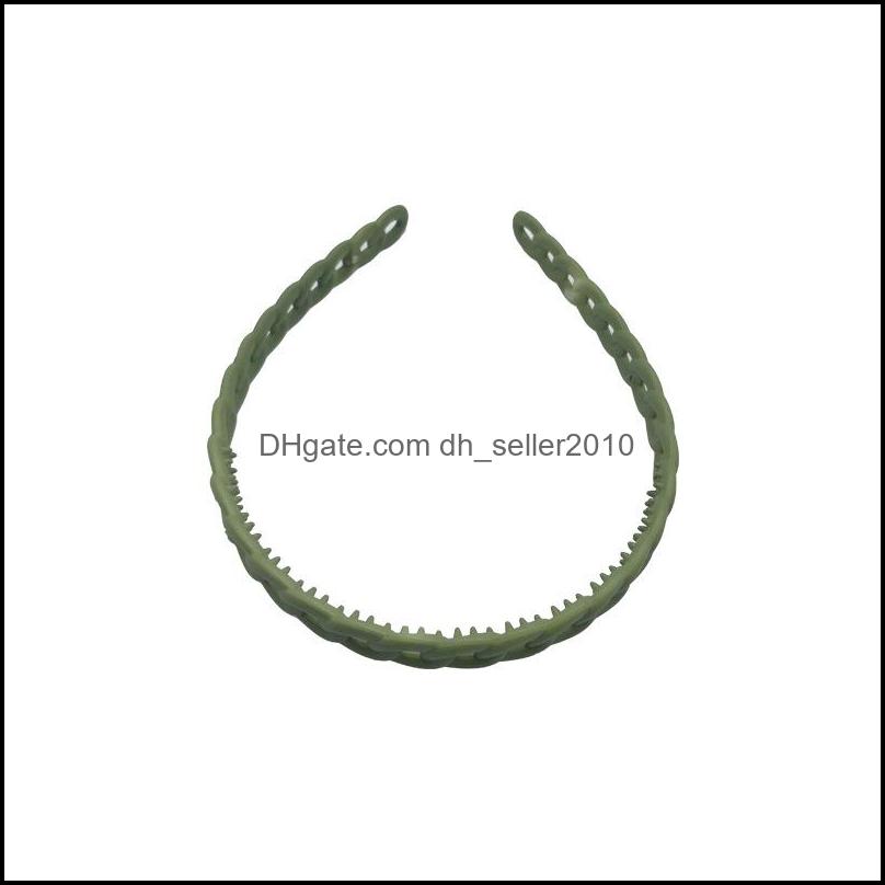 Headbands Candy Solid Color Headbands Plastic Sawtooth Chain Frosting Pressing Hair Hoop Resin Women Children Simplicity Dhseller2010 Dh57Q