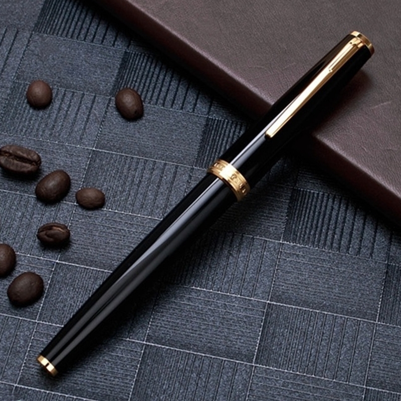Promotion black ballpoint pen school office stationery luxurs gel Roller ball pens