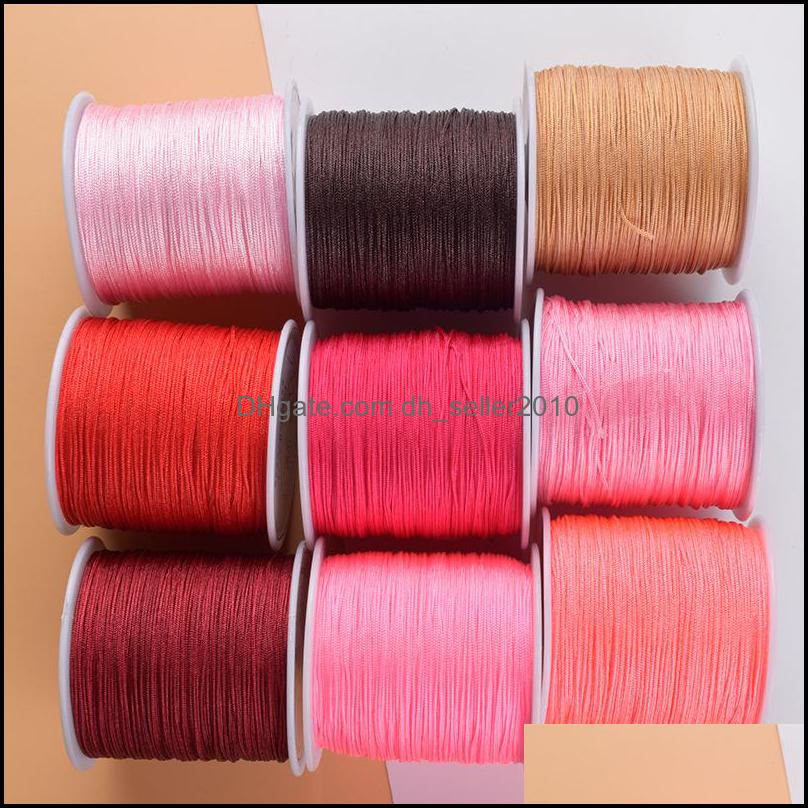 Cord Wire 10Meters/Lot 0.8/1.0Mm Nylon Cord Thread Chinese Knot Rame Bracelet Braided String Diy Tassels Beading Drop Delivery 2021 Dhx6F