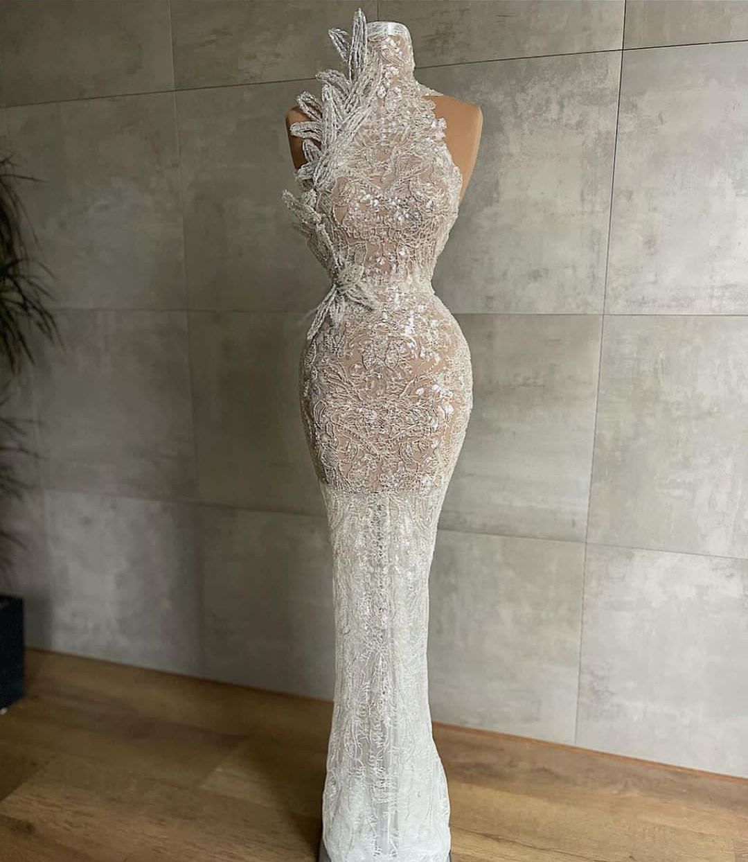 Evening Dresses Sleeveless High Neck Halter Appliques Sequins Shiny Hollow Or Length Elegant Celebrity Plus Size Party Gowns Prom Dress Lz0304