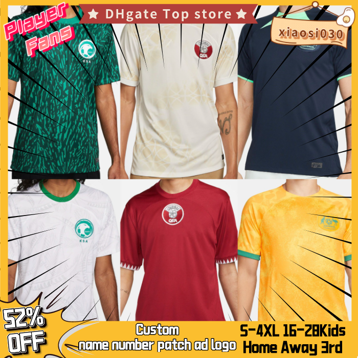 2022 Qatar WOrLD cUP soccer Jersey australian Saudi Arabia jerseys KSA SASO Australia Katar football shirts men kids suit uniforms maillot QAT T-shirt Kit fans player, 2022 home/saudi arabia
2022 Qatar WOrLD cUP soccer Jersey australian Saudi Arabia jerseys KSA SASO Australia Katar football shirts men kids suit uniforms maillot QAT T-shirt Kit fans player, 2022 home/saudi arabia