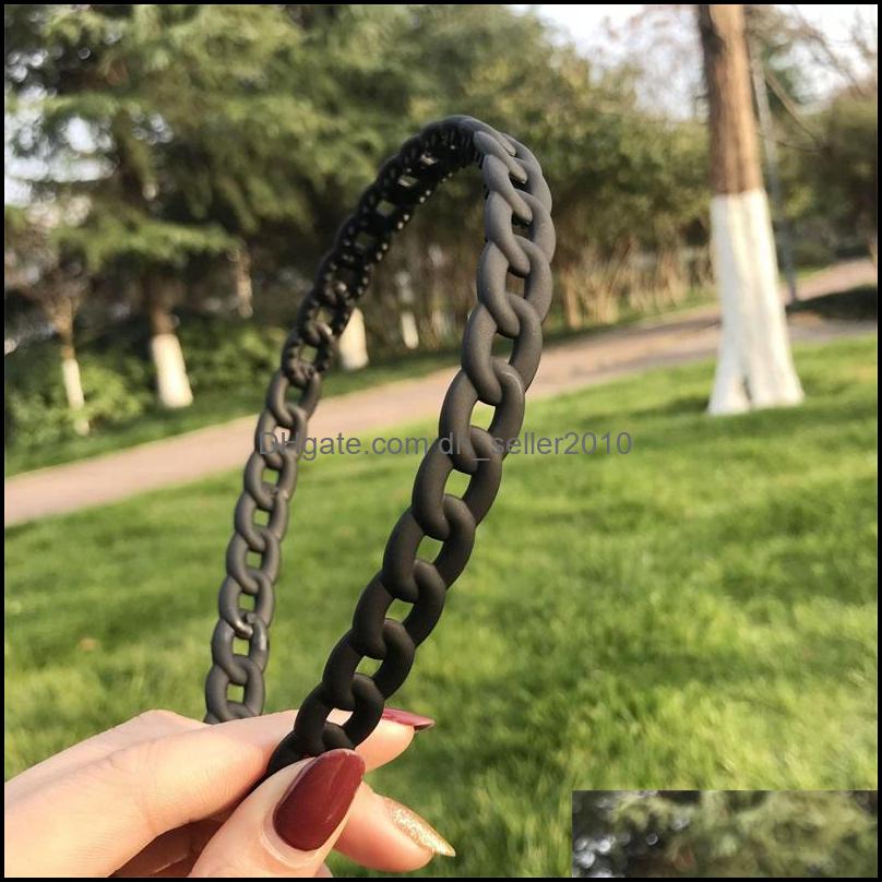 Headbands Candy Solid Color Headbands Plastic Sawtooth Chain Frosting Pressing Hair Hoop Resin Women Children Simplicity Dhseller2010 Dh57Q