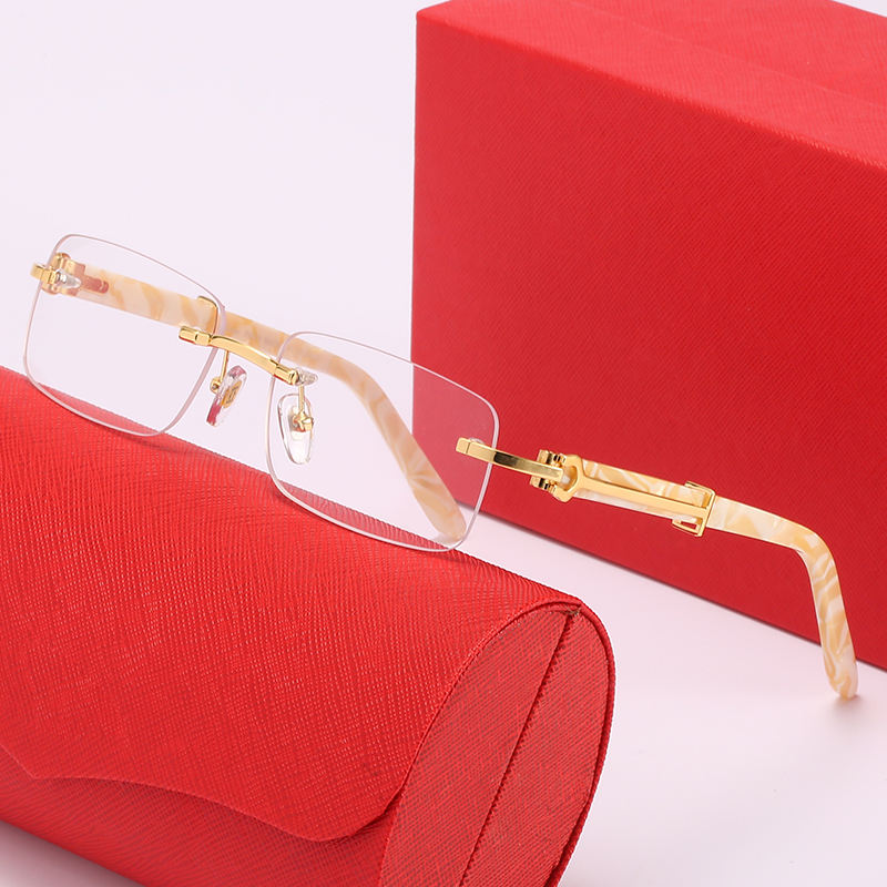 Designer women sunglasses Carti glasses for Mens frameless fashion Athletic Gold Metal Black Resin Lenses Buffalo Horn Glasses Woman Men Luxury brand eyeglassess