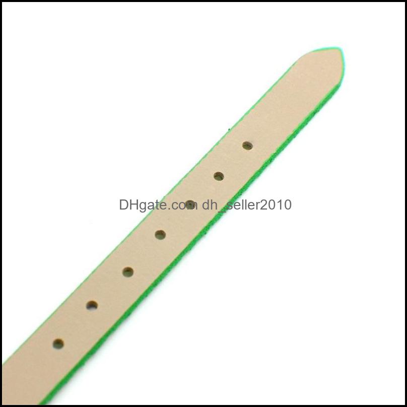 Connectors 8Mm Pu Wrist Strap Connectors Diy Leatherwear Sequins Letter Slide Charms Wristband Bracelet Women Fashion Jewelry Finding Dhyg7